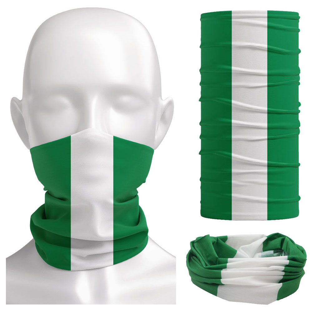 Neck Warmer Balaclava - Nigeria Flag Bandanna Women Neck Gaiter