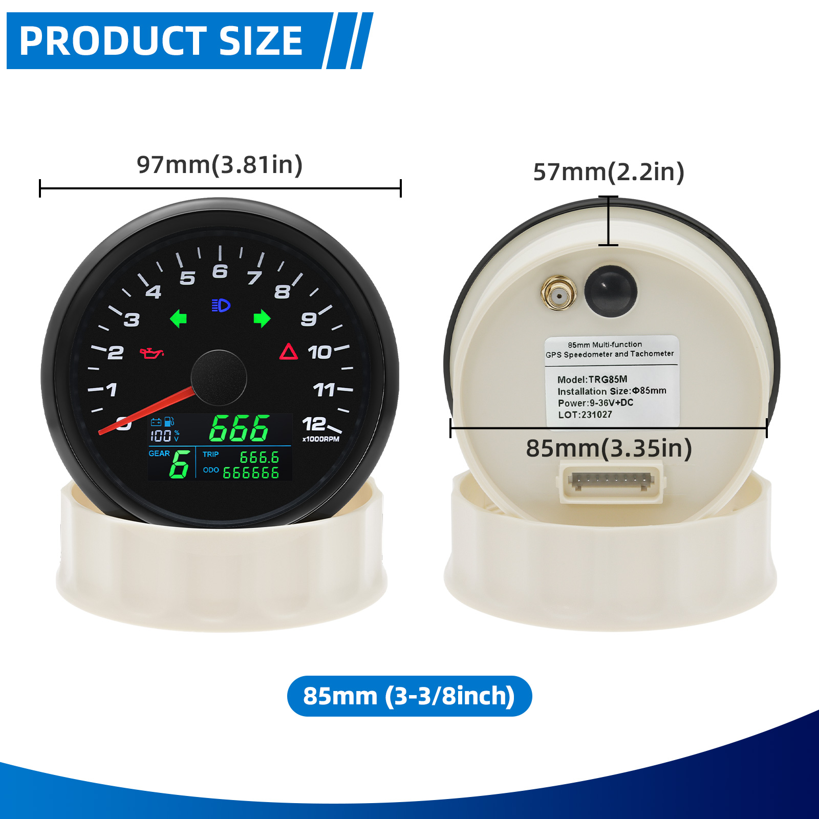 85mm Multifunctional Gaug GPS  - đánh giá và giá Motorcycle Gear Levels