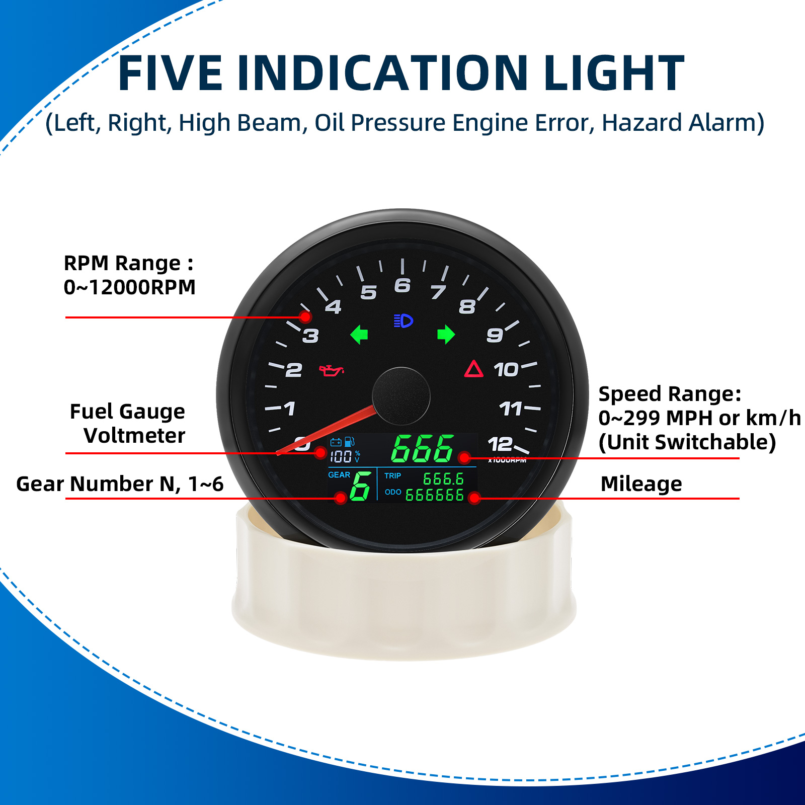85mm Multifunctional Gaug GPS  - đánh giá và giá Motorcycle Gear Levels