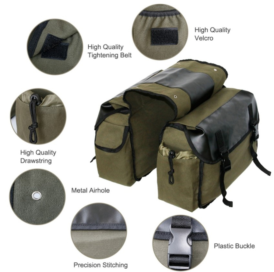 Canvas Leather Rear Saddlebag  - đánh giá và giá Motorcycle Gear Bag