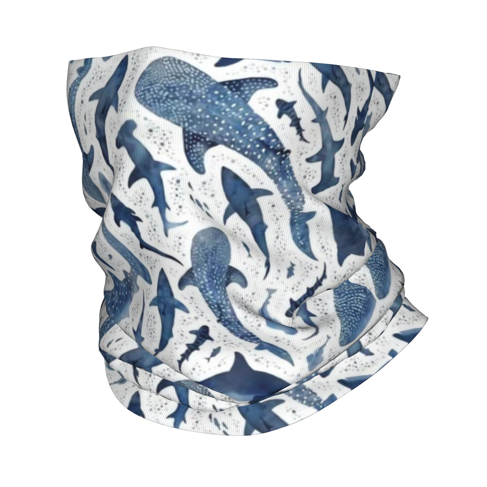 Custom Blue Watercolour Shark  - đánh giá và giá Neck Warmer Balaclava