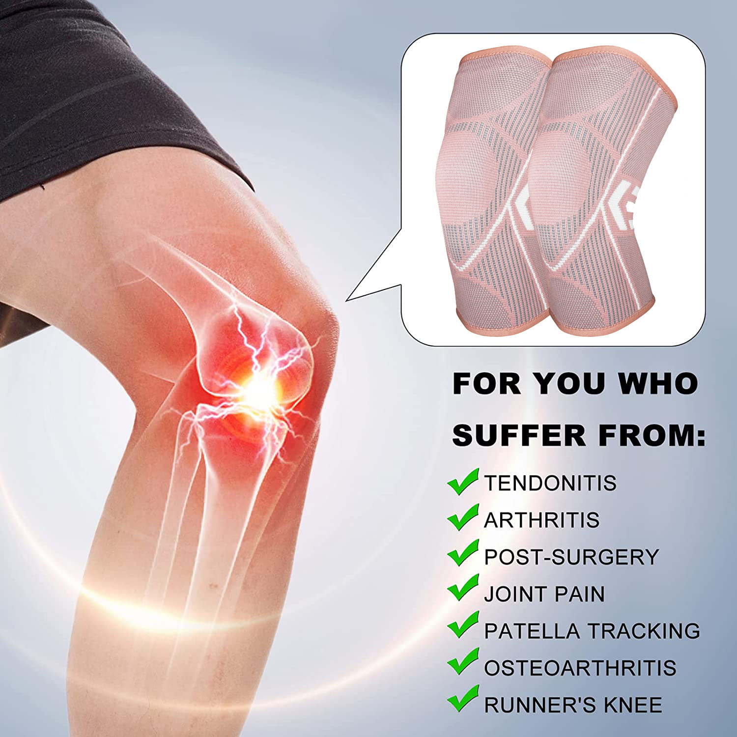 AOLIKES Compression Knee Brace - đánh giá và giá Knee Guard Hard