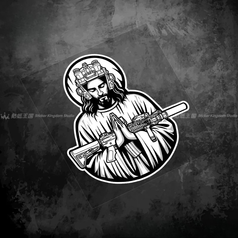 Tactical Black White Jesus Vir - đánh giá và giá Motorcycle Gear White